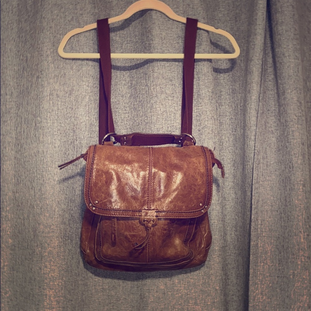 Transformable brown crossbody/backpack purse